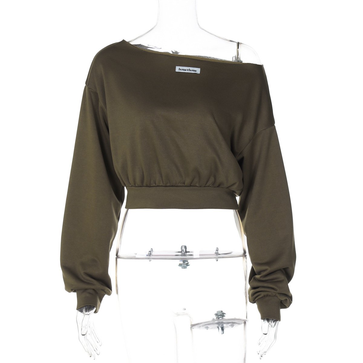Long sleeve off shoulder crop top
