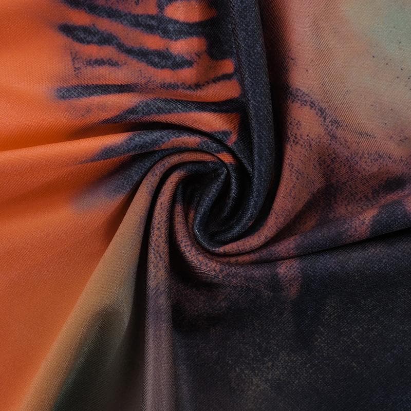 Contrast abstract print midi skirt