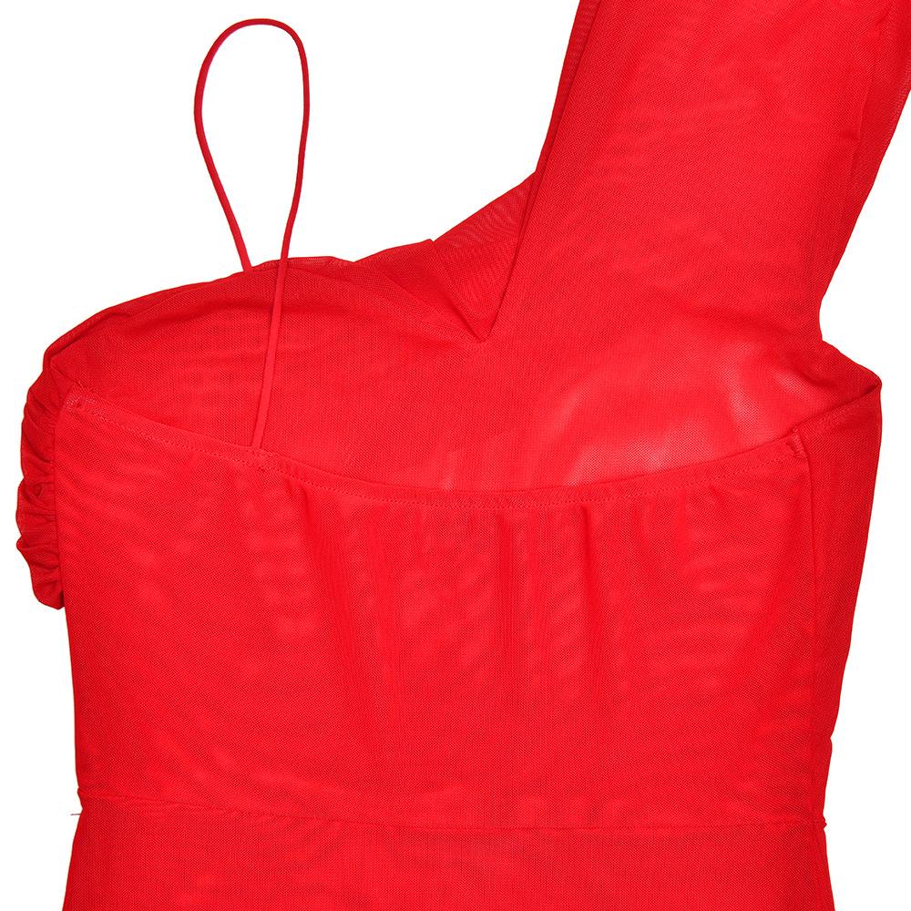 Halter mesh slit backless maxi dress  | red tango dress