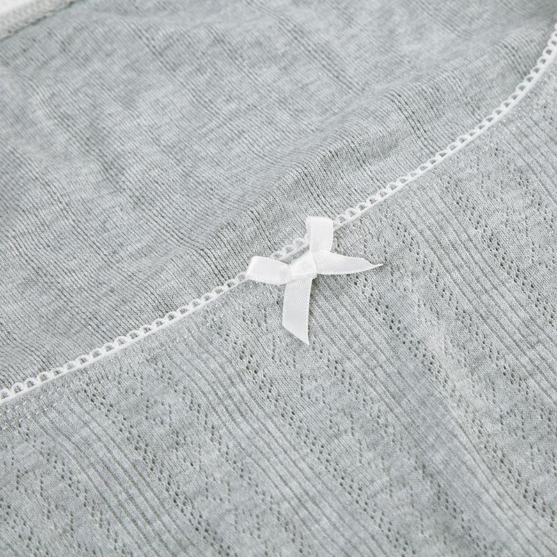 Square neck long sleeve bowknot ruffle top