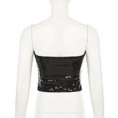 Glitter backless solid tube top