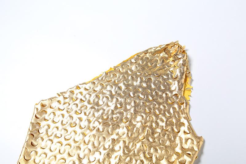 One shoulder irregular metallic textured crop top