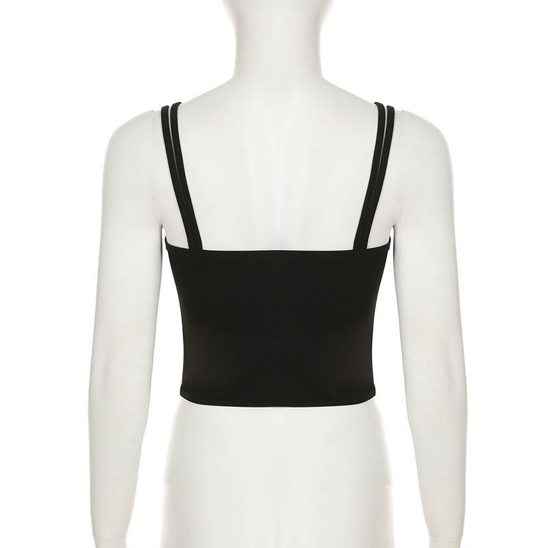 V neck mesh patchwork cami top
