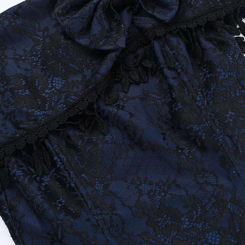 Off shoulder bowknot tassels lace top