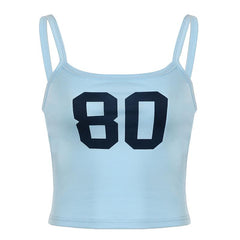 U neck â€?0â€?print contrast backless cami top