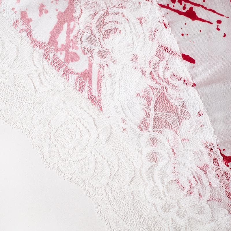 Lace hem contrast v neck backless cami mini dress  | red tango dress