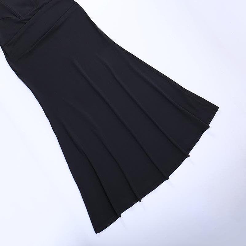 Solid cowl neck backless cami dress  | red tango dress