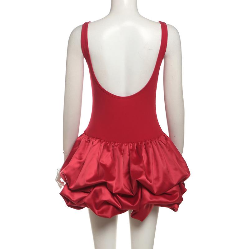Square neck backless cami mini dress