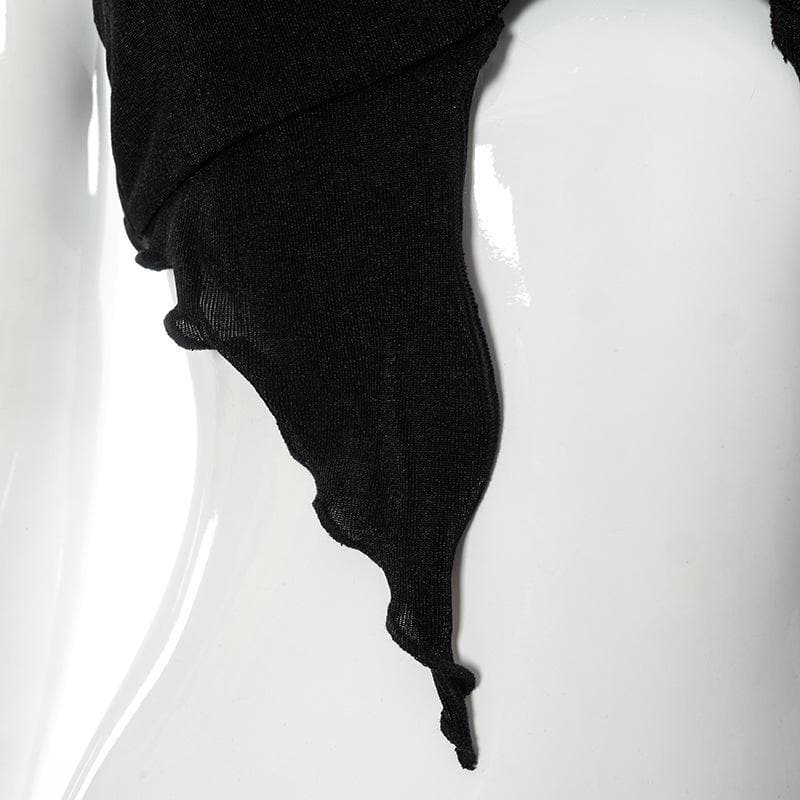 Ruffled metal ring halter cop top