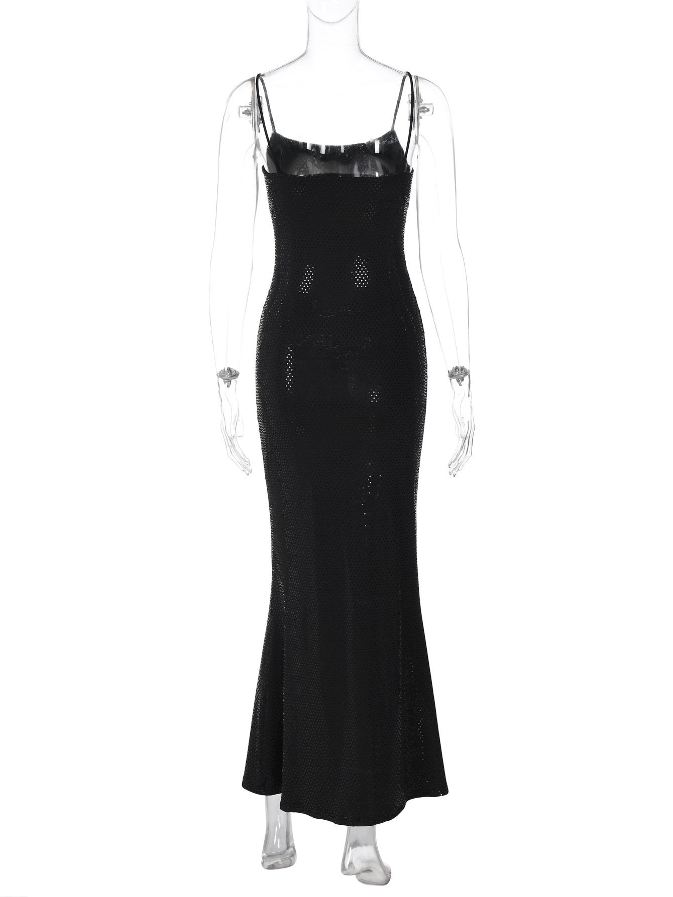 U neck polka dot cami maxi dress