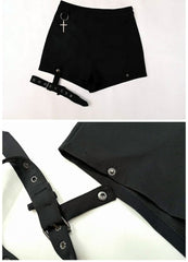 Thigh band buckle solid short pant