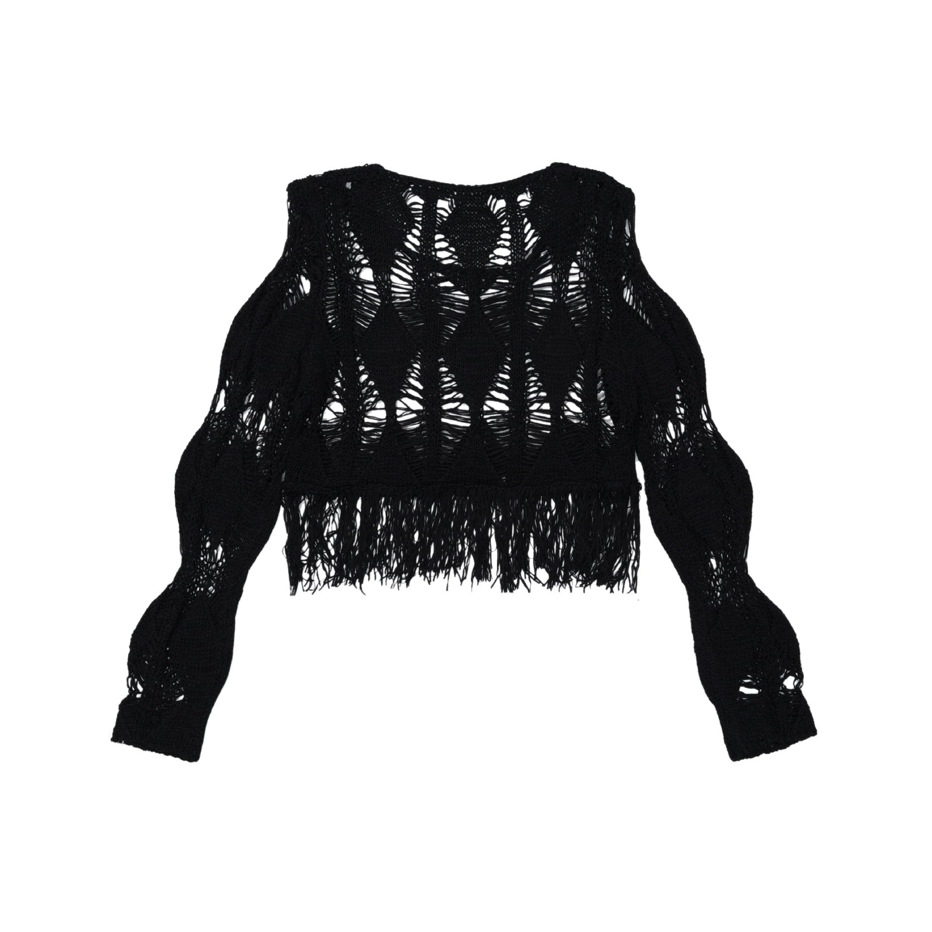 Long sleeve hollow out knitted crop top