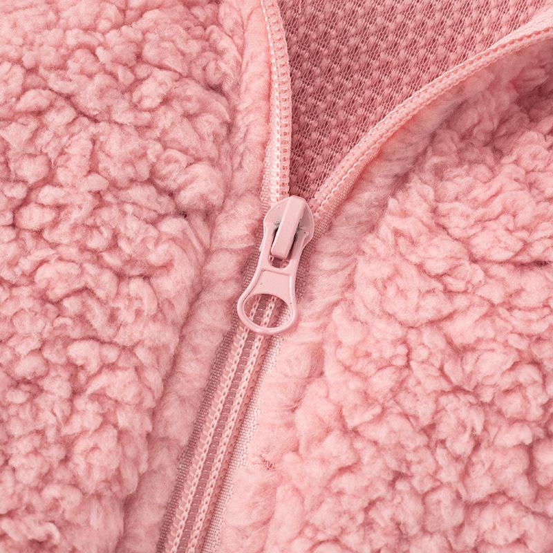 Long sleeve fluffy zip-up pant set