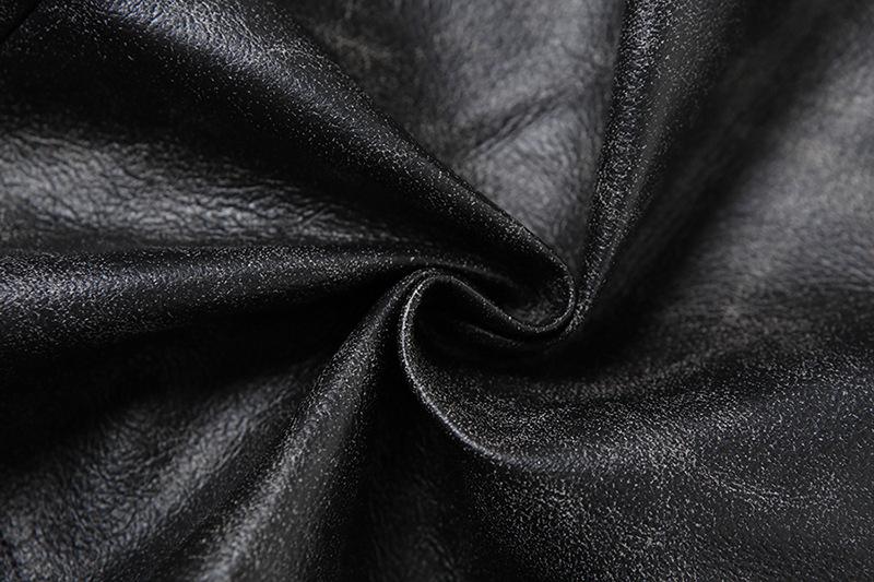 PU leather fishnet patchwork button maxi skirt