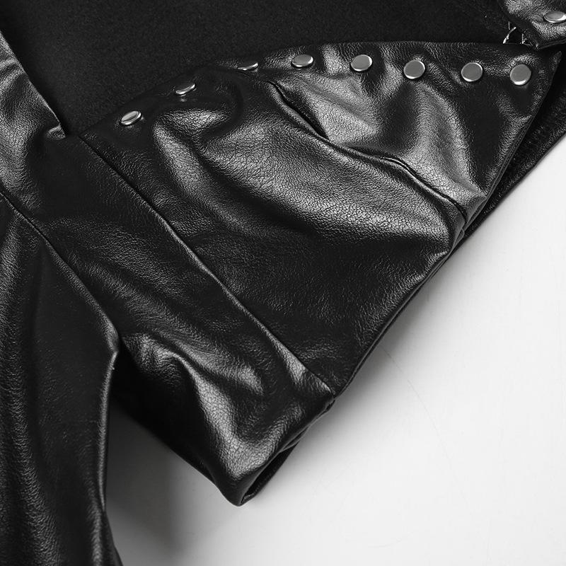 PU leather sweetheart neck long sleeve crop top