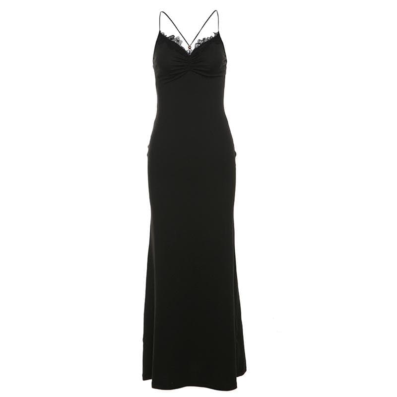 Butterfly embroidery print cami maxi dress