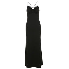 Butterfly embroidery print cami maxi dress