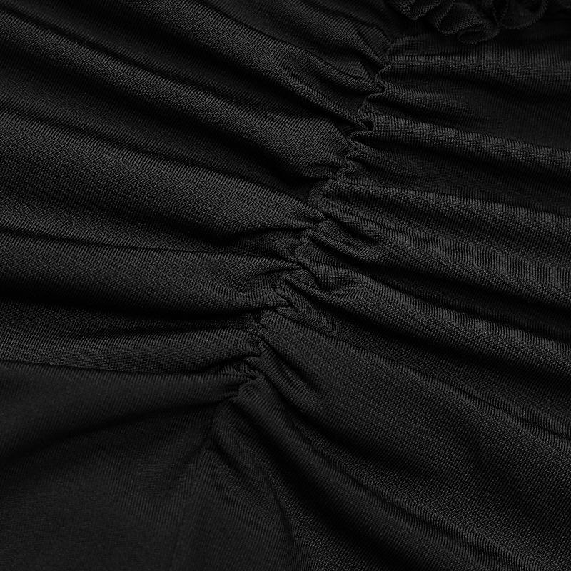 Ruffle hollow out ruched bowknot cami midi dress