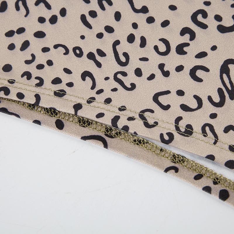Leopard print long sleeve high neck bodysuit