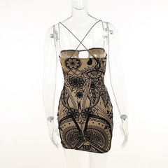 Mesh contrast hollow out cross back velvet mini dress  | black rave dress  | black rave dress