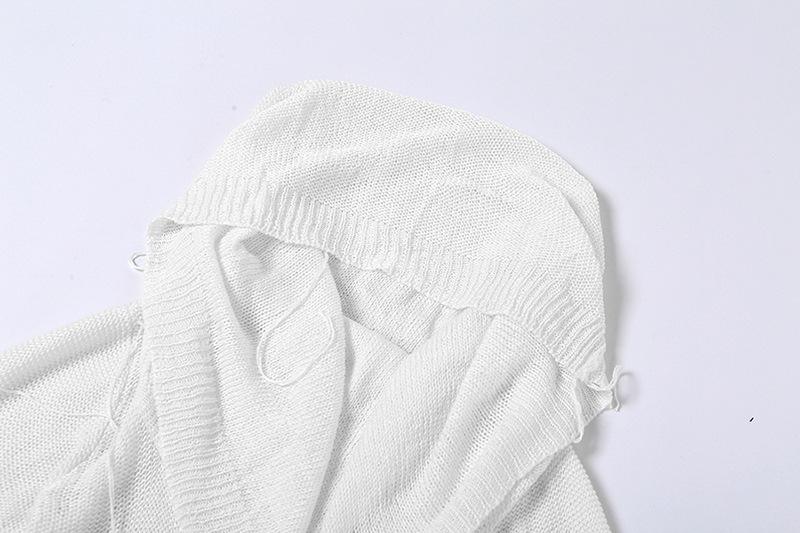 Hoodie long sleeve knitted crop top