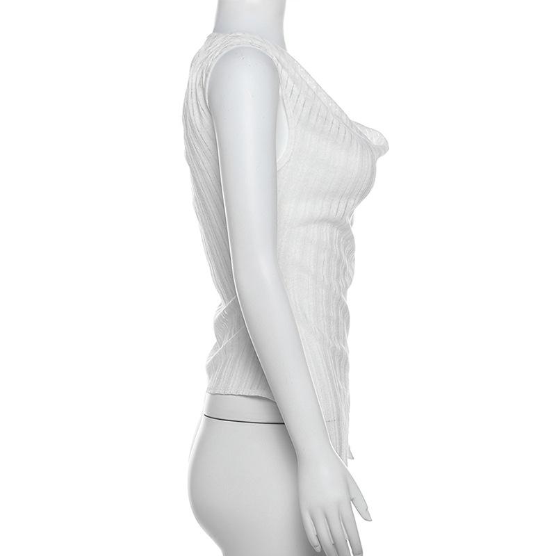 Cowl neck textured irregular solid top