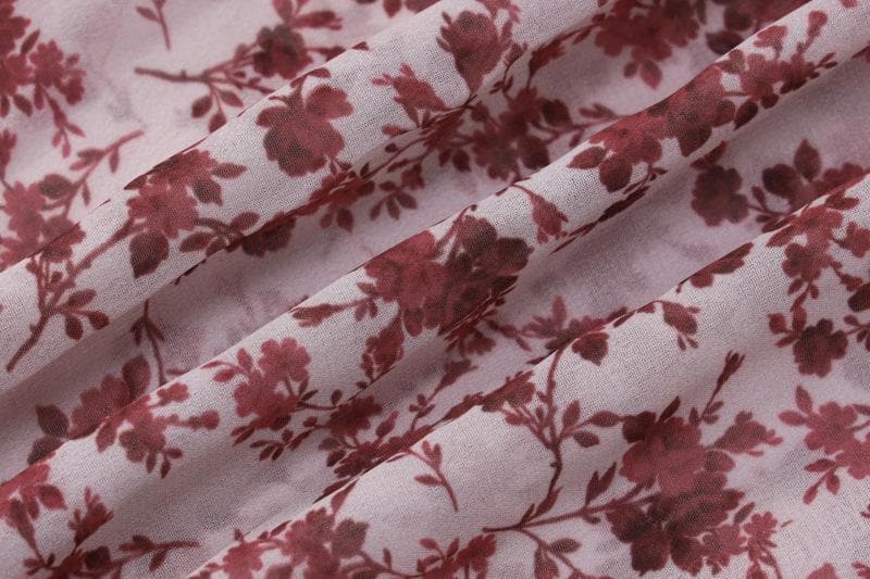 Chiffon flower print contrast backless v neck sleeveless maxi dress  | red tango dress