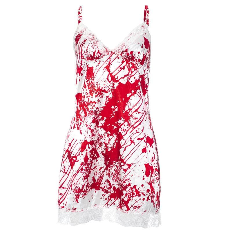 Lace hem contrast v neck backless cami mini dress  | red tango dress