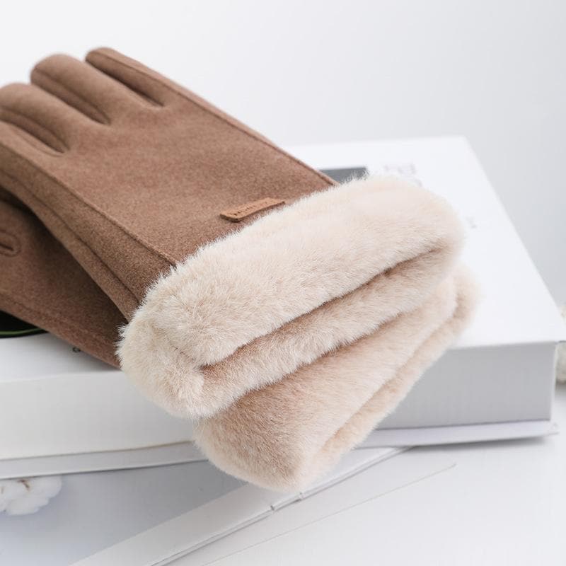 Touch screen Windproof tag fluffy gloves