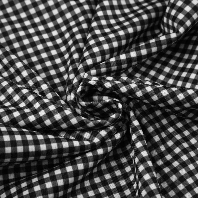 U neck plaid bowknot ruffle contrast ribbon tank top