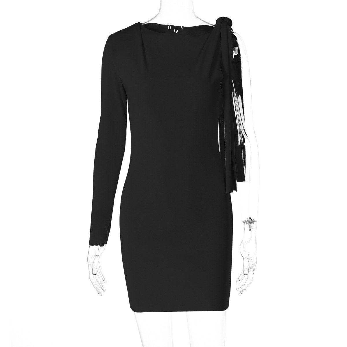 One shoulder knotted mini dress  | red tango dress