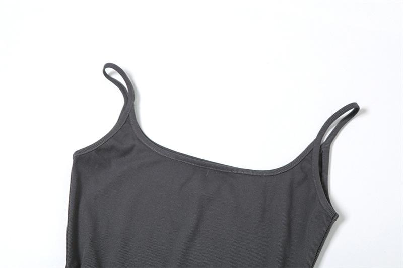 U neck knotted solid backless cami maxi dress