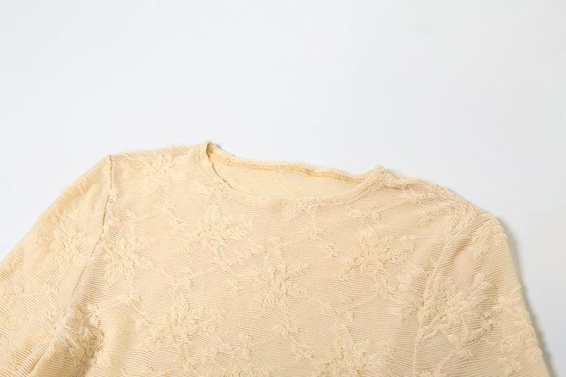 Long sleeve lace crewneck maxi dress