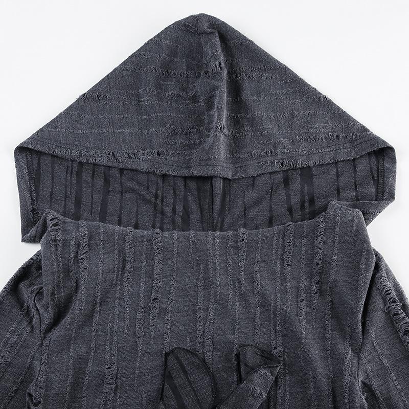Hoodie long sleeve ruffle top