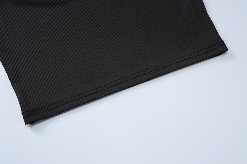 U neck beaded ribbed contrast tank top