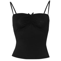 Ruched bowknot sweetheart neck backless cami top