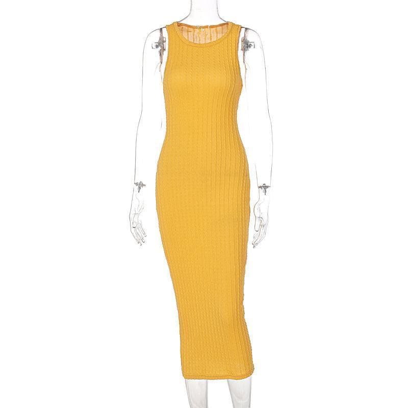 women's nine west rib crewneck sleeveless midi dress Express Women's Ribbed Crew Neck Crossover Sleeveless Midi Sweater Dress in Neutral XS