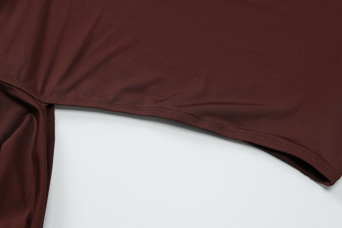 Long sleeve crewneck hollow out knotted top