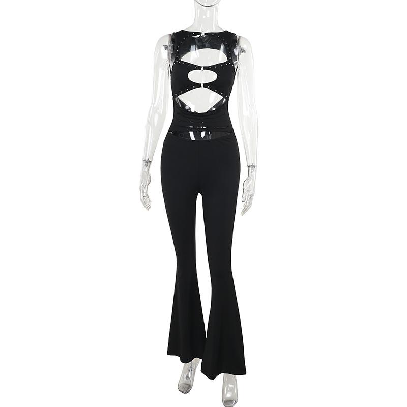 Sleeveless hollow out o ring jumpsuit