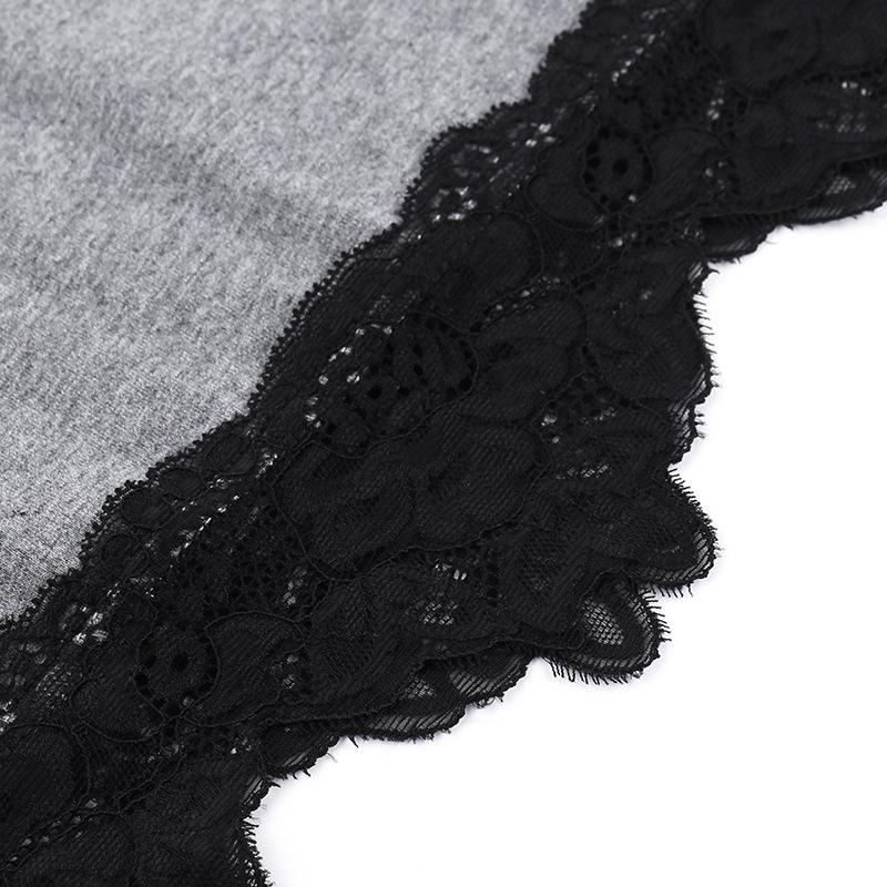 Butterfly print lace hem cami top