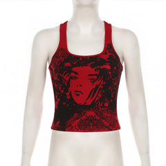 Abstract u neck tank top