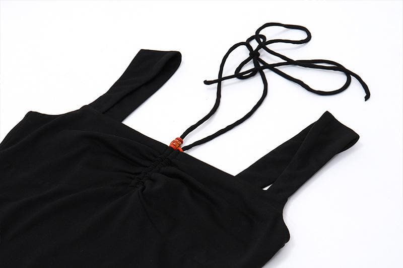 Halter sleeveless solid ruched beaded top