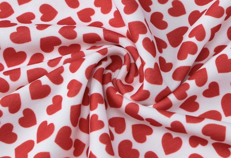 Heart print contrast slit bowknot backless tube midi dress  | red tango dress