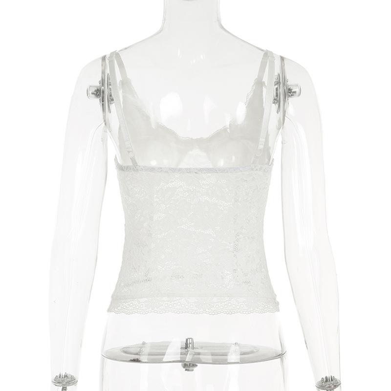 V neck lace bowknot cami top