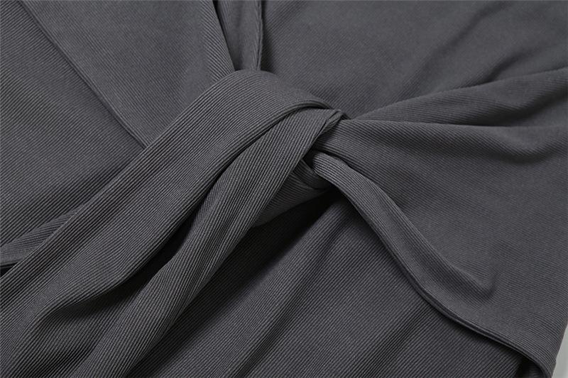 U neck knotted solid backless cami maxi dress