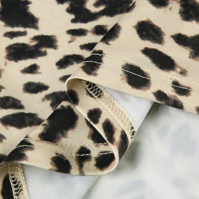 Leopard print long sleeve crewneck top