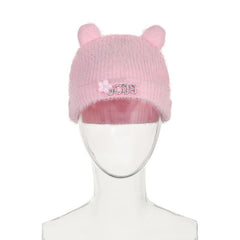 Fluffy beaded star applique hat