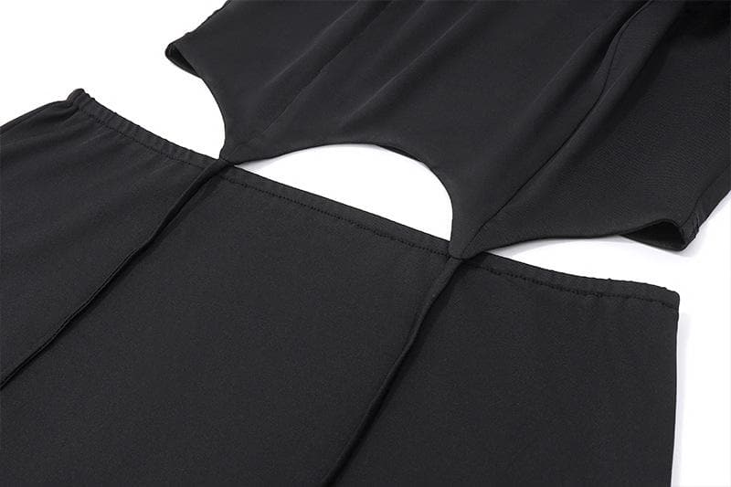 Feather solid backless tube mini skirt set