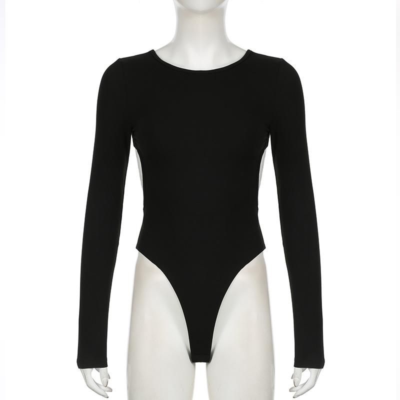 Long sleeve cross back beaded bodysuit