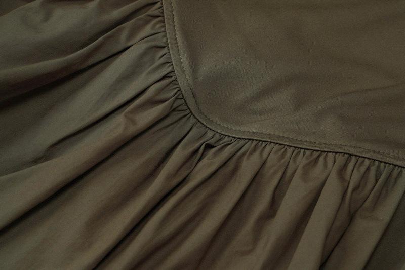 Ruched square neck solid cami mini dress